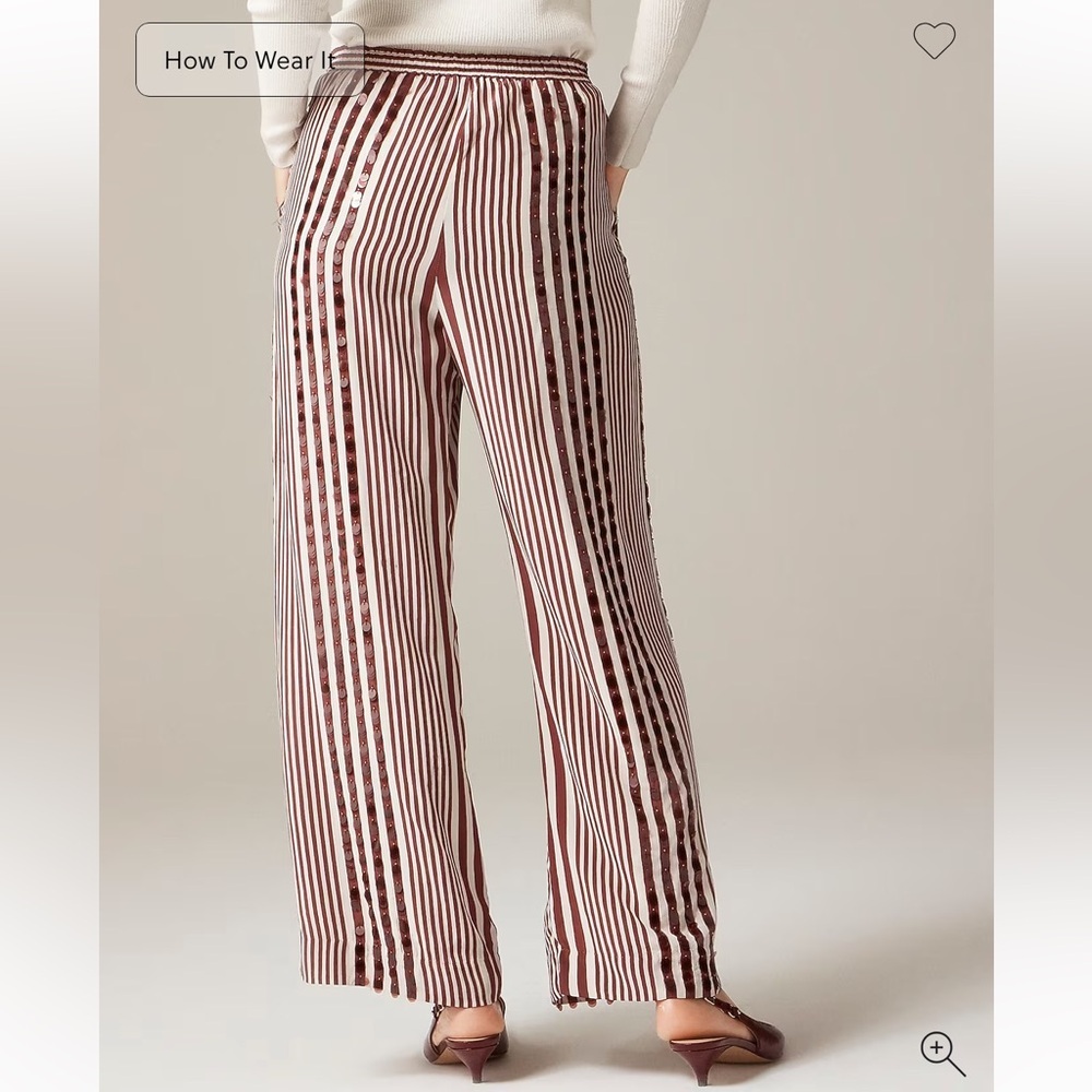 New J. Crew Collection High Rise Cropped Stratus Pant with Sequins Size 14 NWT - Picture 2 of 11